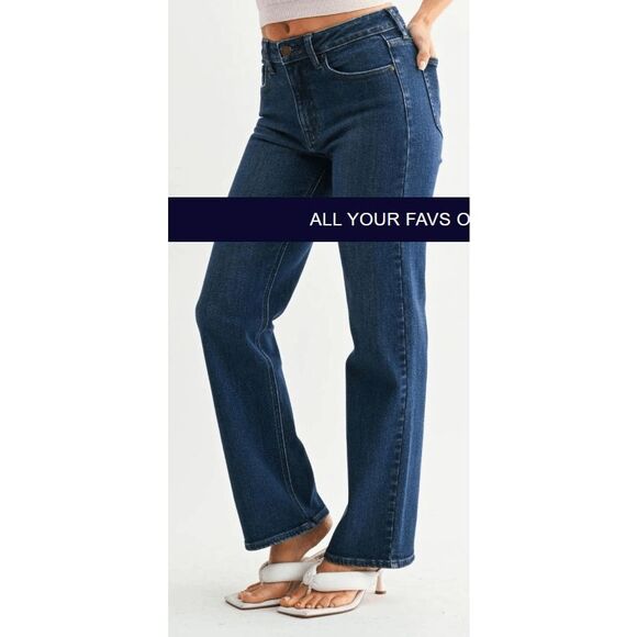 Just Black Denim - Just Black Full Length High Rise Straight Leg Jeans Size 31